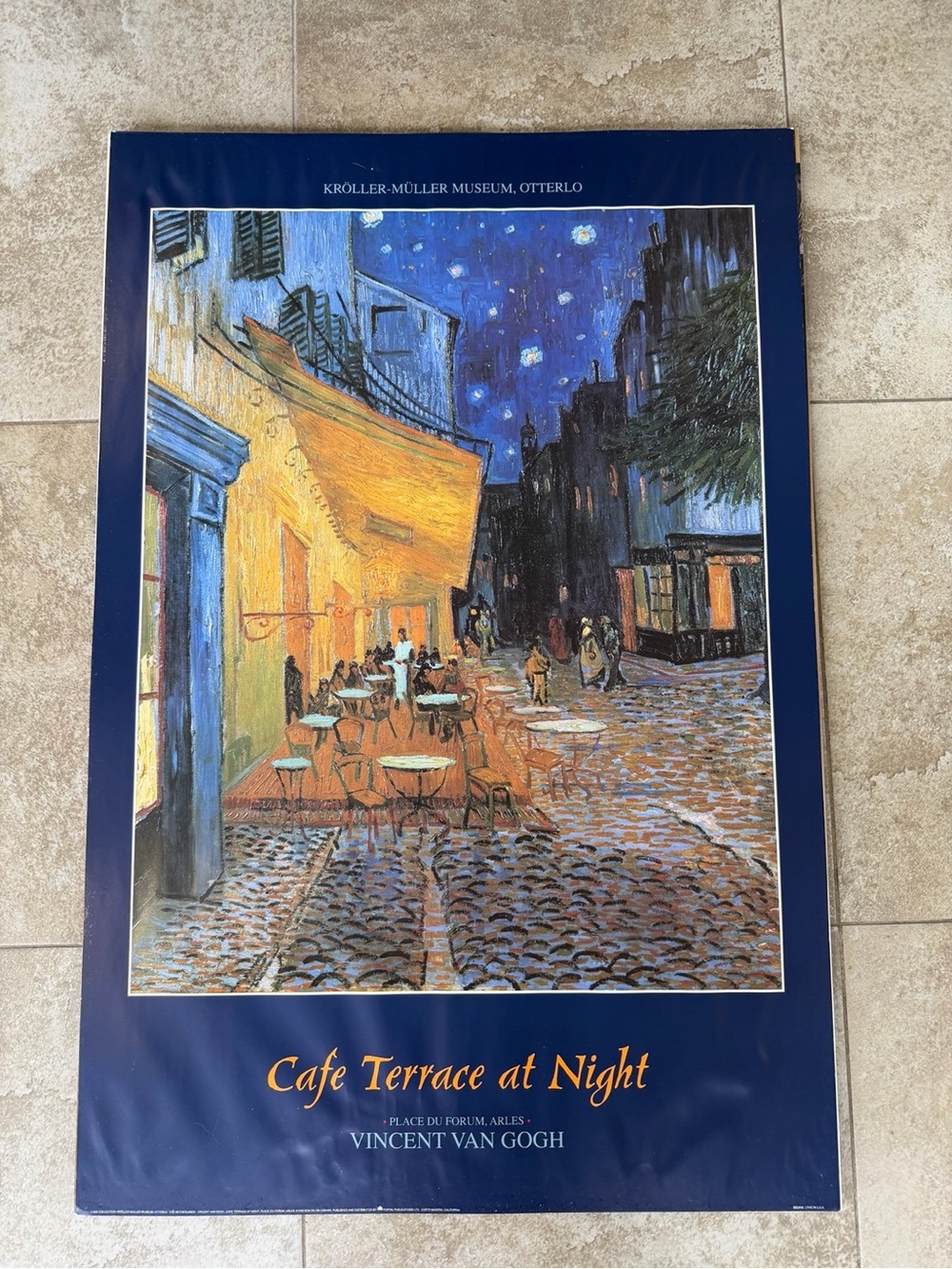 Vintage Vincent Van Gogh Cafe Terrace At Night Art Poster Kröller Müller Museum